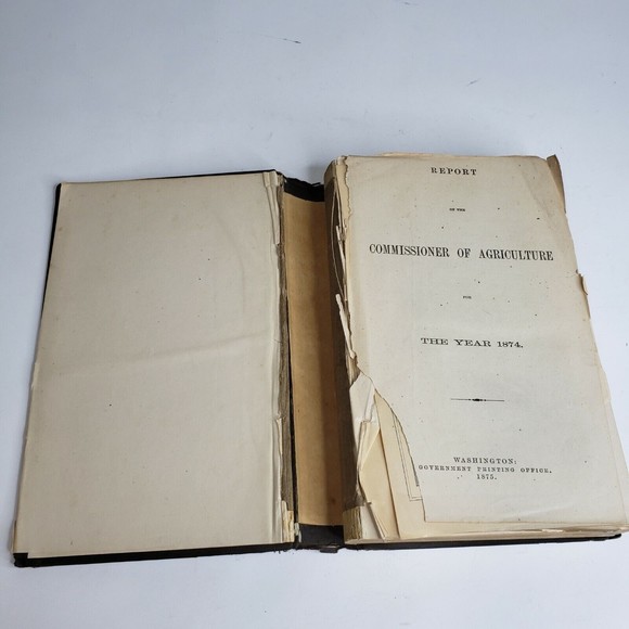 Antique 1875 Commissioner of Agriculture Report for 1874 to Pres U.S. Grant - Picture 7 of 12